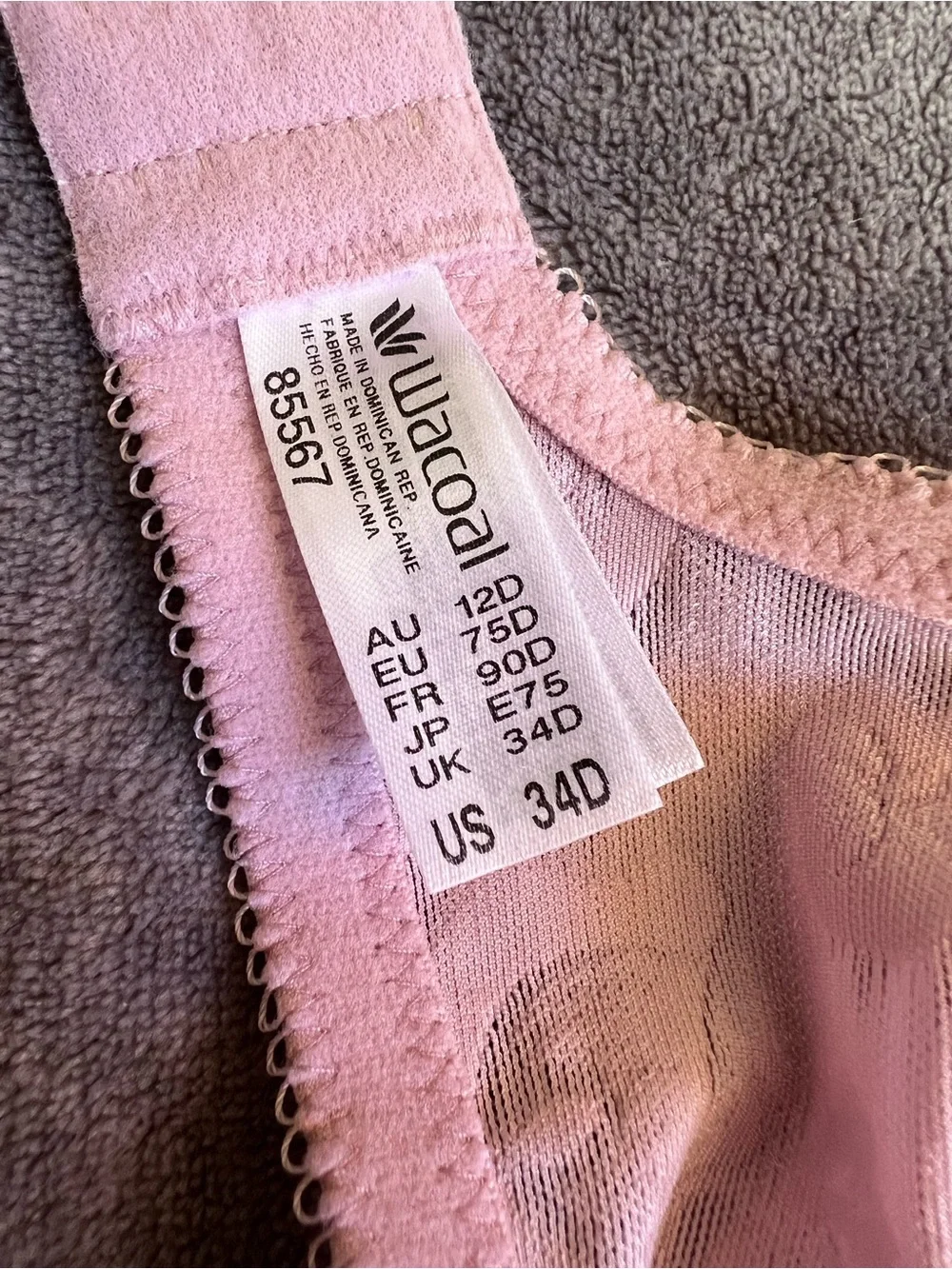 Wacoal Bra Sz 34 D Awareness Full Figure Seamless Underwire Keepsake Comfortable